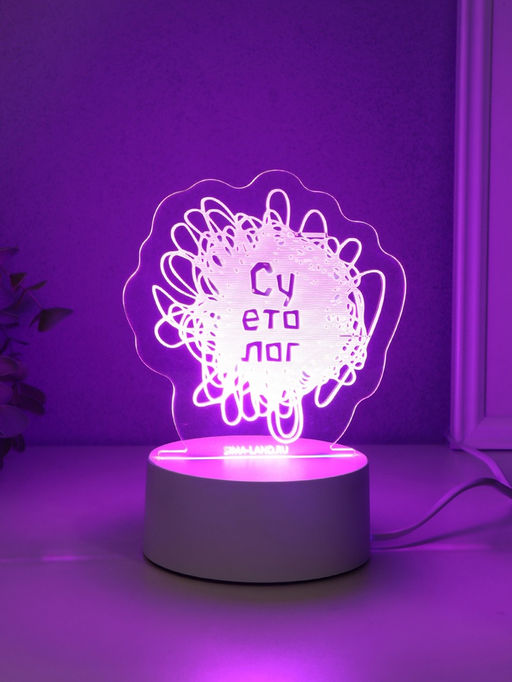 Светильник 3D RISALUX «Суетолог», LED-ночник, RGB, от сети, 9.5×13.2×14.6 см