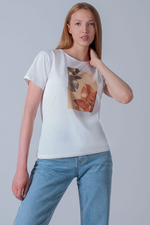 Арт. 3192 Футболка женская 44-52 (5 шт) Цвет:молочный - Калинка фото 16