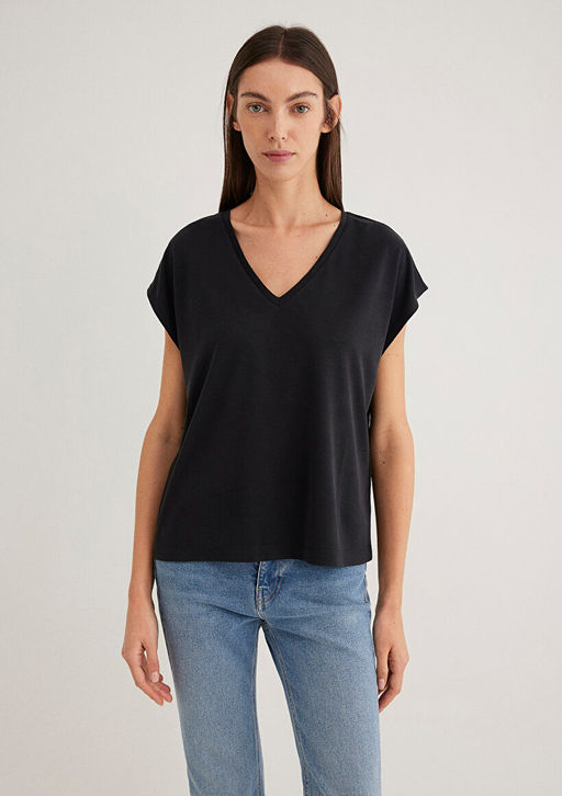 Lux Touch TENCEL TM Siyah Modal Tisort - Mavi фото 3