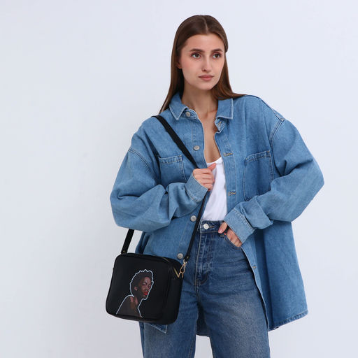 Сумка женская на молнии TEXTURA 22×8×17 см, чёрная