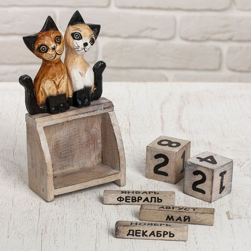 Вечный календарь Кошечки, 11622 см, дерево - Simaland фото 3