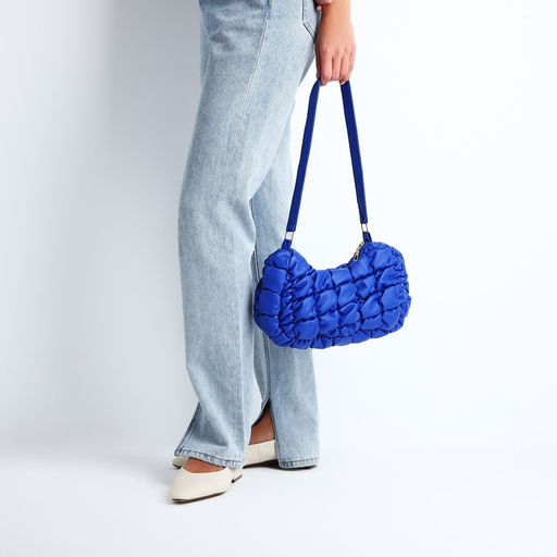 Сумка-багет на молнии, цвет синий - Simaland фото 7