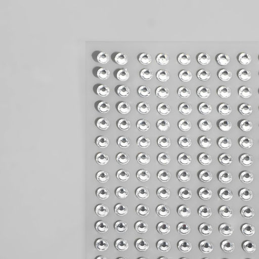 Цена за 4 шт. Стразы самоклеящиеся, d = 4 мм, 220 шт на листе на листе, цвет серебряный