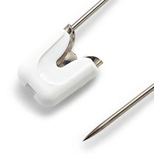 Булавки английские PRYM 086103 с пластиковым замком нержавеющий сплав в блистере 4 шт белый/под никель