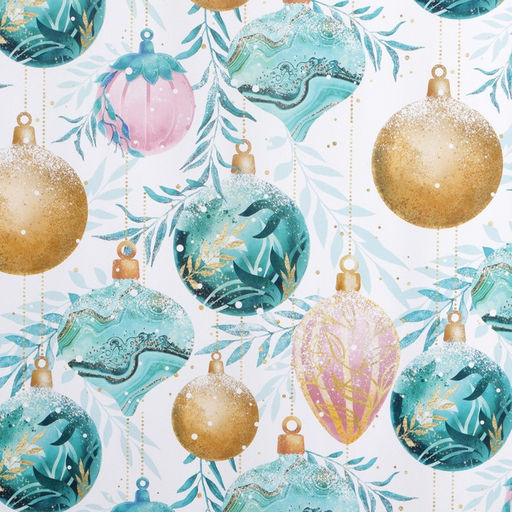 Цена за 10 шт. Упаковочная бумага на новый год «Новогодние шары », 50×70 см, глянцевая