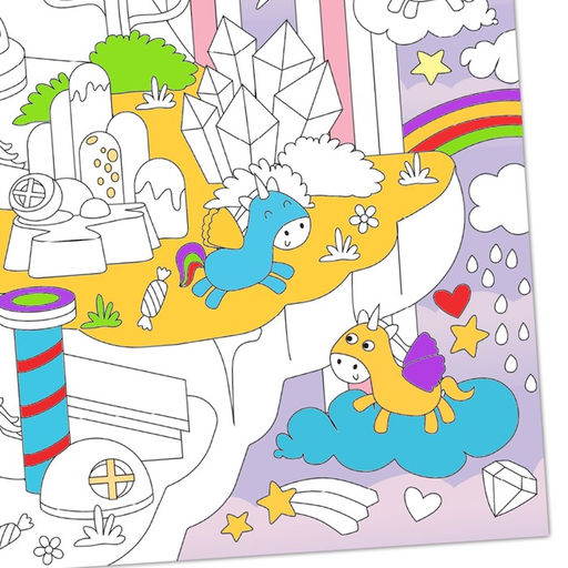 Цена за 2 шт. Многоразовая раскраска Страна единорогов, размер  30 ? 42 см, 5 маркеров - Буква-ленд фото 3