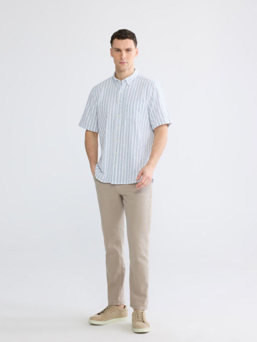 Regular Fit ?izgili Erkek G?mlek