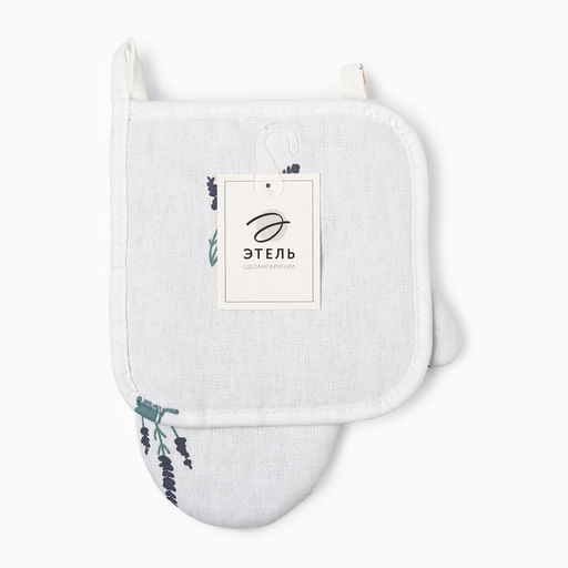 Набор кухонный Этель «Полевые цветочки»: варежка 20×27 см, прихватка 19×19 см, рогожка 176 г/м², 100% хлопок