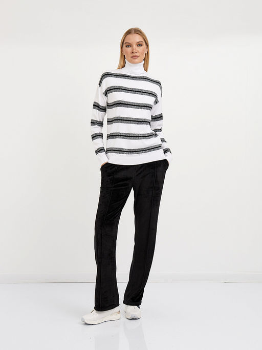 водолазка женская в молочном цвете в полоску - Glenfield фото 2