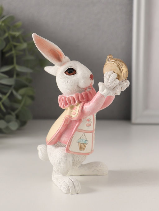 Фигурка полистоун «Заяц с карманными часами, в розовом», 9.5×7.5×13 см