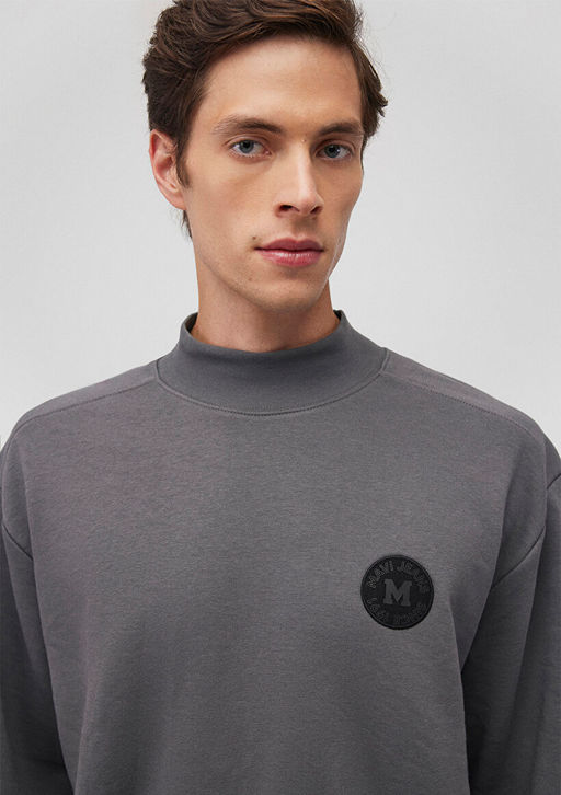 Mavi Muhur Logo Bask?l? Koyu Gri Sweatshirt  фото 5