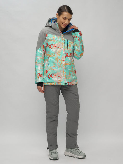 Горнолыжный костюм женский бирюзового цвета 02252Br - Chunmai фото 35