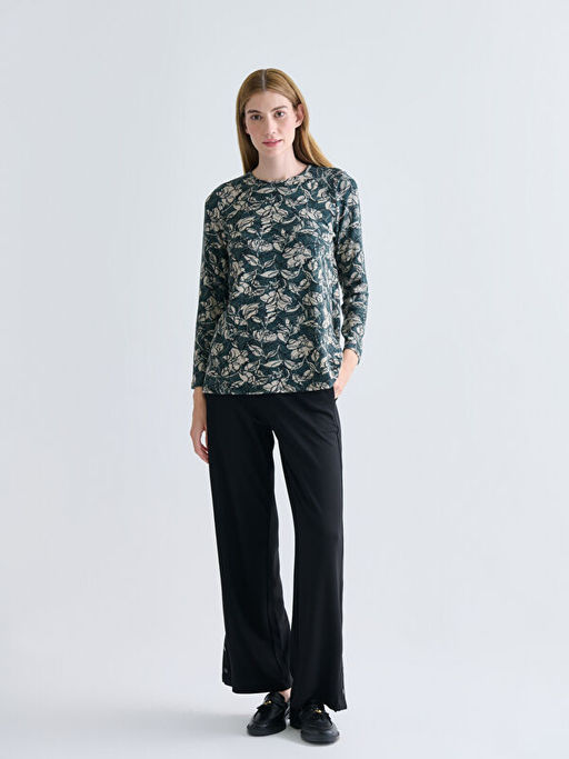 Bisiklet Yaka Desenli Bluz