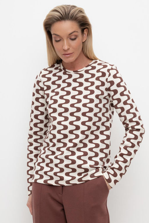 ЕВТ 3253/топленое молоко,волна джемпер жен