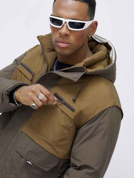 Куртка спортивная мужская зимняя с капюшоном коричневого цвета 609_1K - Mtforce фото 10