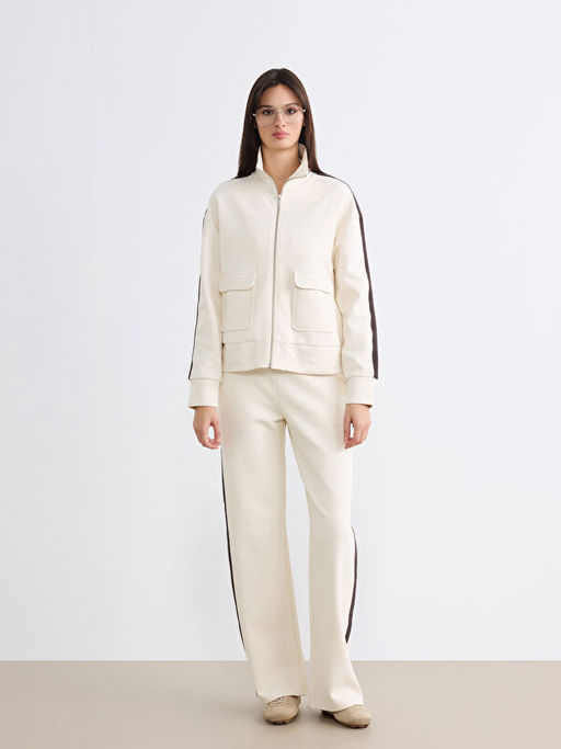 Dik Yaka Kad?n Fermuarl? Sweatshirt