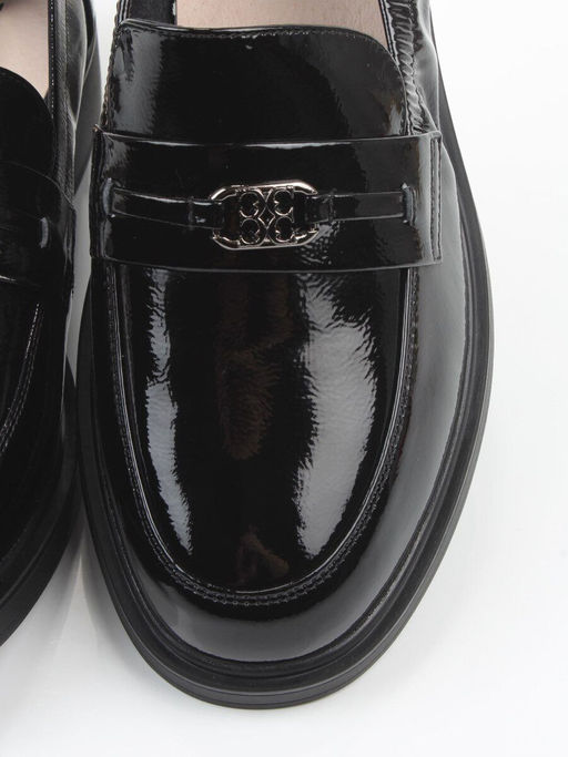 03-DEB103-3 BLACK Лоферы женские (натуральная кожа)