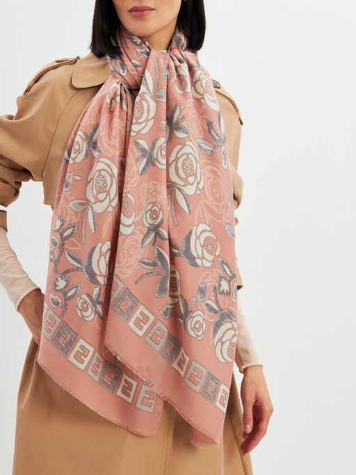 Большой, мягкий, тонкий и очень нежный двусторонний палантин с рисунком. - Tantino фото 11