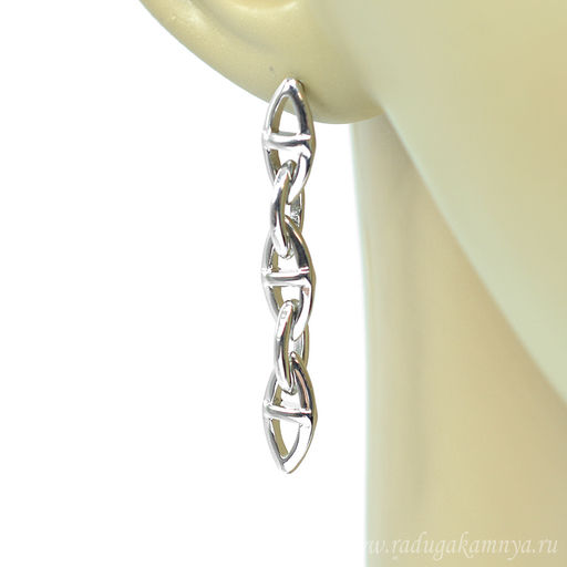 Серьги "Цепи" 7*45мм серебристые, 7г