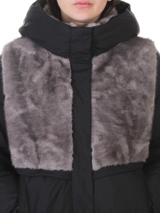 M-8869 BLACK Куртка зимняя женская (150 гр. холлофайбер)
