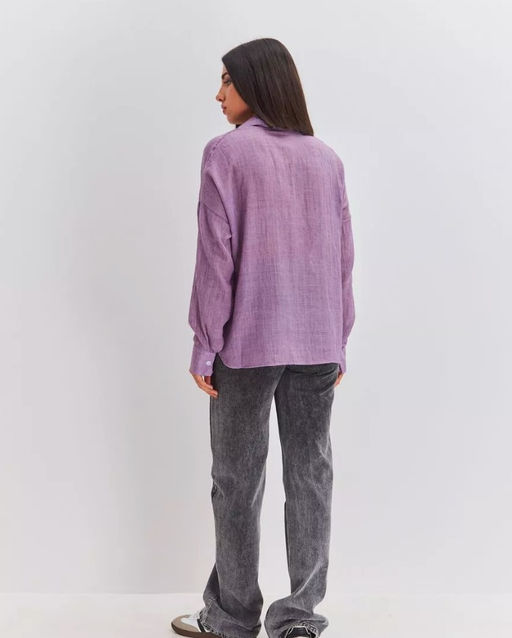 K11779 Рубашка марлевка OVER SIZE ФИОЛЕТОВЫЙ