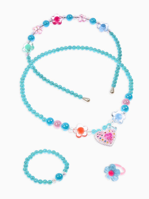 Комплект детский «Выбражулька. Сердце», 4 предмета: клипсы, бусы, кольцо, ободок, МИКС