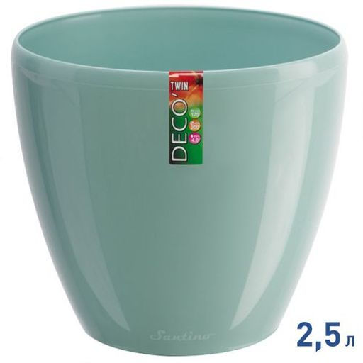 Горшок для цветов ДЕКО ТВИН 2,5л, цвет Нефрит (ДЕК 2,5 НЕФ) - Крассула фото 2