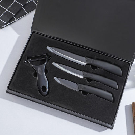 Ножи Magistro Black, набор 4 шт., чёрные