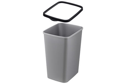 Ведро для мусора с фиксатором 33 л 36*28*45,5 см Тандем сер.металлик/черный (модель 843358) - Elan gallery фото 8