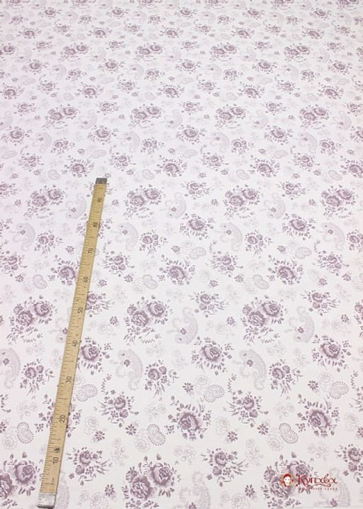 Поплин Цветочный туман на белом, ш.2.2м, хлопок-100%, 100гр/м.кв - Купава фото 2