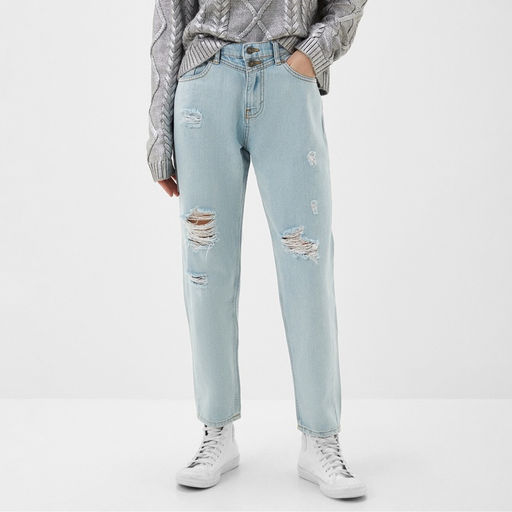 Джинсы женские мом MIST: Denim, размер (29) 44-46, голубые