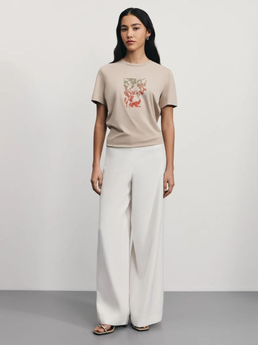 Футболка из хлопка с принтом / Zarina  фото 2