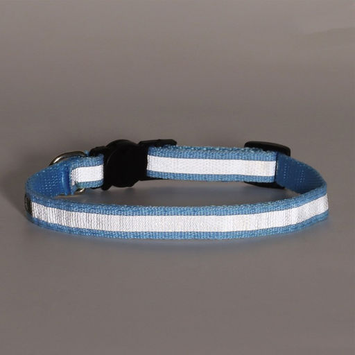 Ошейник кошачий светоотражающий, 19-32 х 1 см, голубой - Пижон фото 8