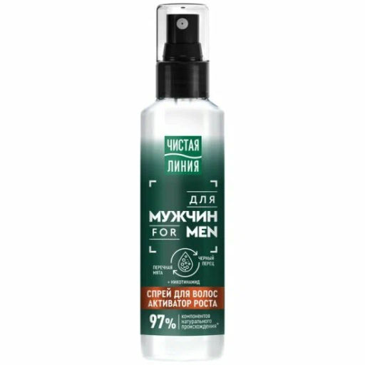 ЧИСТ.ЛИНИЯ д/волос спрей 160мл Для мужчин д/активации роста волос