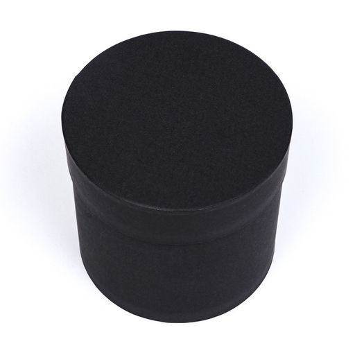 Коробка подарочная круглая, шляпная, чёрная, 15×15 см