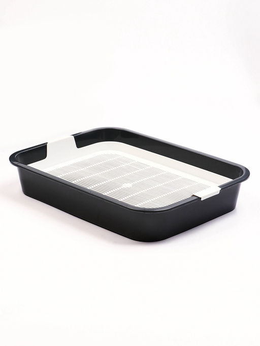 Туалет «Белла мини» для кошек, с сеткой, 35×26×6 см, Серый