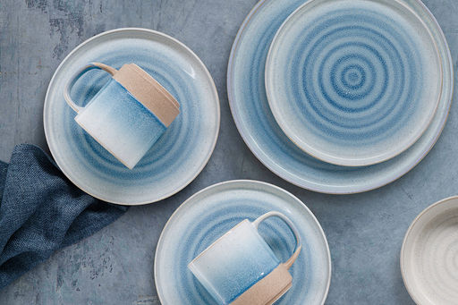 Тарелка закусочная, 21 см, керамика, голубая, Спираль, Azurro - Home & Style фото 3