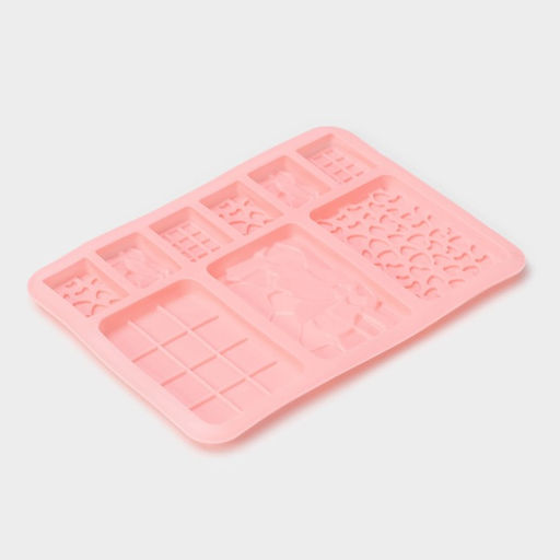 Цена за 2 шт. Форма для шоколада Доляна Шоколадное ассорти, силикон, 20?15 см, 9 ячеек, розовая  фото 4