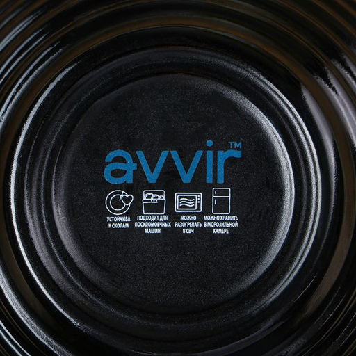 Миска Avvir Carve, 430 мл, d=13 см, стеклокерамика, цвет чёрный  фото 4