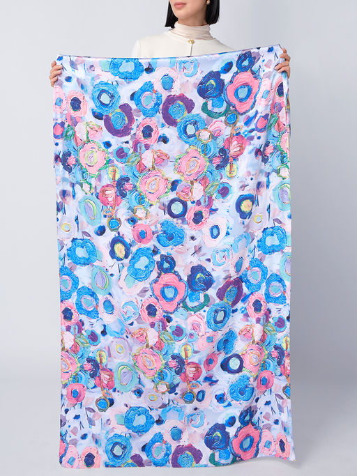 Большой, мягкий, тонкий и очень нежный двусторонний палантин с рисунком - Tantino фото 3