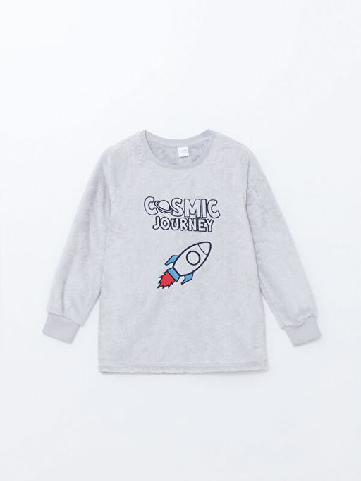 Bisiklet Yaka Pel?? Erkek ?ocuk Pijama Tak?m?