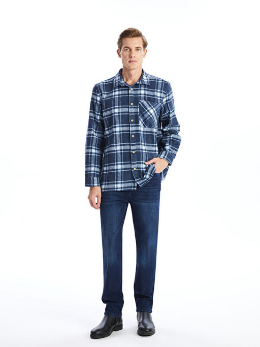 Rahat Kal?p Uzun Kollu Ekose Erkek G?mlek