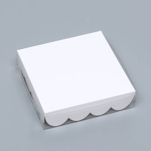 Цена за 10 шт. Коробка для печенья, белая, 12×12×3 см