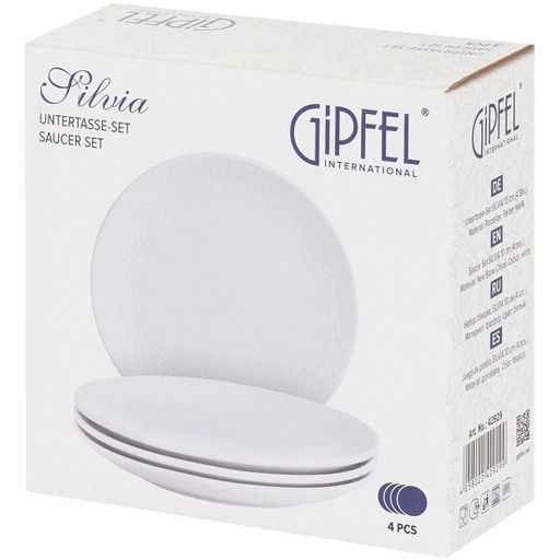 42929 GIPFEL Набор блюдец SILVIA 10 см (4 шт.). Материал: фарфор. Цвет: белый.
