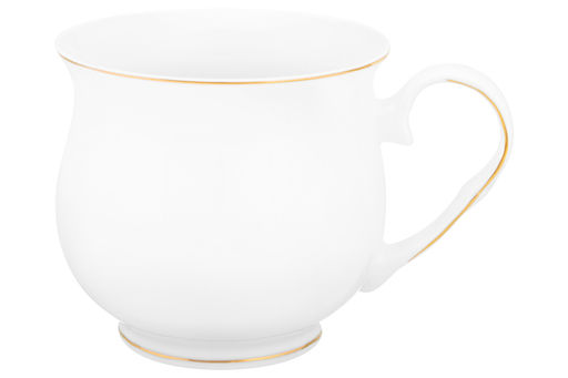 Кружка 480 мл 13,5*10*9 см "Белая с золотом" бочонок NEW BONE CHINA