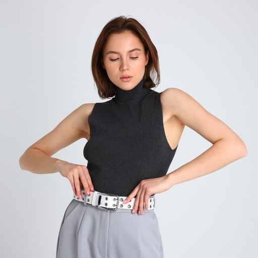 Ремень женский, ширина 4 см, люверсы, винт, пряжка металл, цвет белый - Simaland фото 2