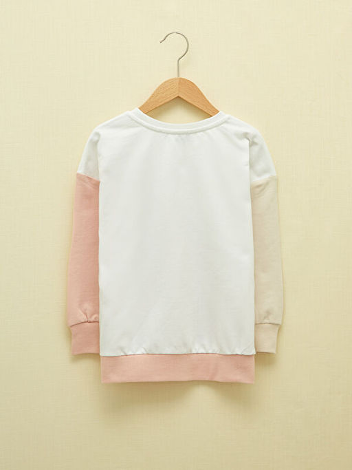 Bisiklet Yaka Renk Bloklu Uzun Kollu K?z ?ocuk Sweatshirt - Waikiki фото 3