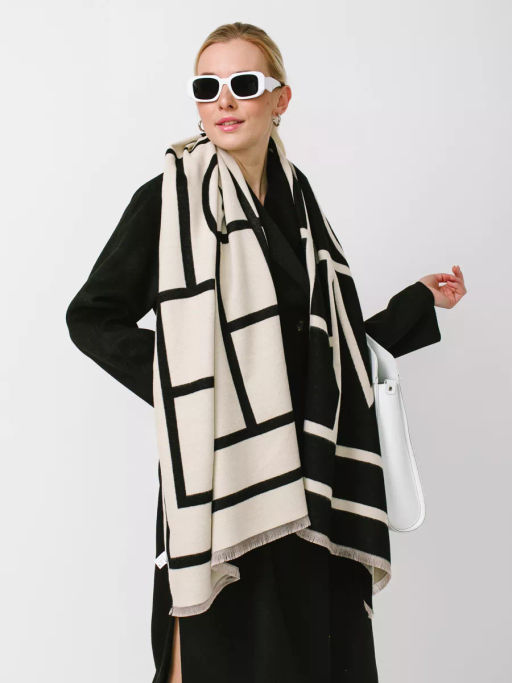 В составе шерсть и кашемир! теплый двусторонний палантин - Tantino фото 11