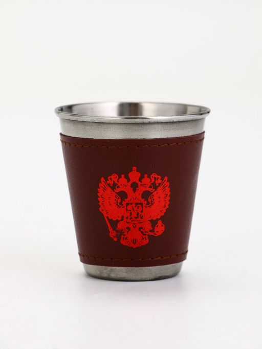 Стопки в чехле Герб, нержавеющая сталь, набор 6 шт. ? 75 мл