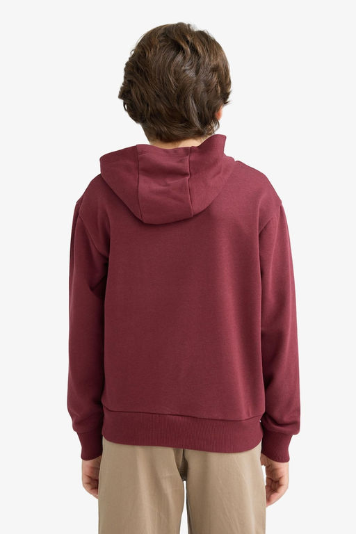 Oversize Geni_ Kal_p Kap__onlu Okul Sweatshirt Erkek _ocuk - Defacto фото 4